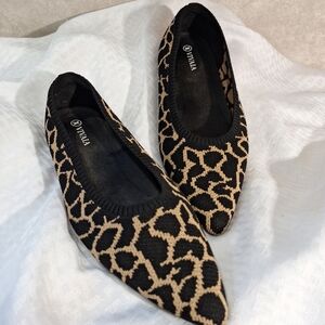 Vivaia Aria Flat Pointy Toe Women's Animal Print Ballet Shoes